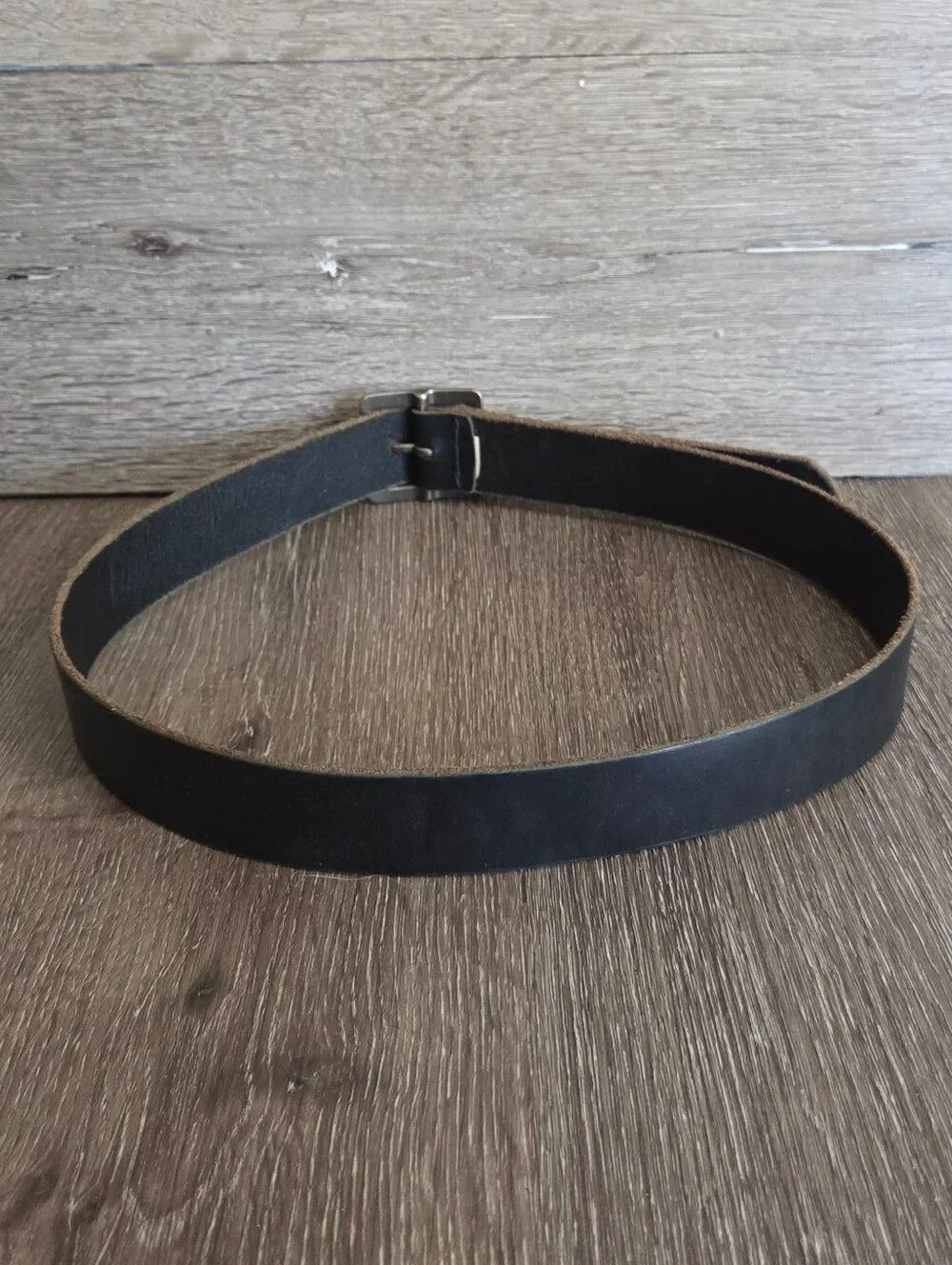 Mossimo Black Leather Belt with Square Metal Buckle Large